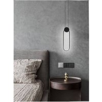 Trade Shop Traesio - Trade Shop - LED-Kronleuchter, moderne Pendelleuchte, schwarzes Metall, 14 w, Licht 3000 k, 4000 k, 6500 k, LP-03 - von TRADE SHOP TRAESIO