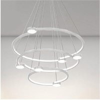 Trade Shop - led sospension range 96W 3 cerchi mit telecomando design modern bianco 71132 - von TRADE SHOP TRAESIO