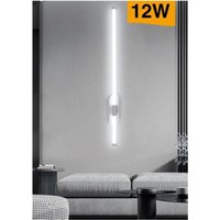 Trade Shop Traesio - Trade Shop - led Wandleuchte 12 Watt Langes Rohr Modernes Weiß Kalt Warm Natur Licht E80 - von TRADE SHOP TRAESIO