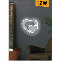 Trade Shop - interne led-wandleuchte modern double heart 12 w licht 3000K 4000K 6500K E83-B - von TRADE SHOP TRAESIO