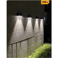 Trade Shop Traesio - Trade Shop - led wandleuchte mit solarpanel 3 w IP65 licht 3000K 6500K schwarz YH0615 - von TRADE SHOP TRAESIO