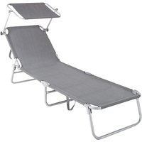Trade Shop - lettino in textilene mit parasole grigio mare giardino schienale regolabile 281013 - Trade Shop - lettino in textilene mit parasole grigio mare giardino schienale regolabile 281013 - von TRADE SHOP TRAESIO