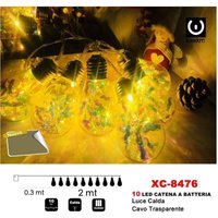 Trade Shop Traesio - Trade Shop - leuchtige catena bulbo 10LED-BATTERIE-WIRTSCHAFTKABEL unter XC-8476 - von TRADE SHOP TRAESIO
