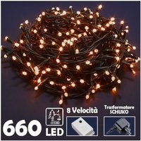 Trade Shop Traesio - Trade Shop - lichterkette 660 led-leuchten glühwürmchen warmweiss mit 8-FUNKTIONEN-CONTROLLER - von TRADE SHOP TRAESIO