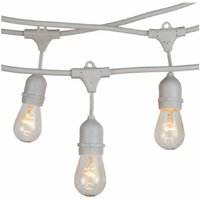 Trade Shop Traesio - Trade Shop - outdoor lichterkette IP44 cascade lampenfassung 10XE27 11MT st-ap - Weiß von TRADE SHOP TRAESIO