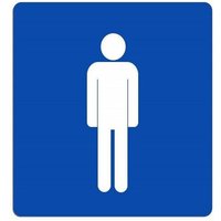 Trade Shop Traesio - Trade Shop - mann-schild wc toilette badezimmer beschilderung klebeplatte plastiziert - von TRADE SHOP TRAESIO