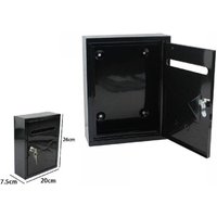 Trade Shop - Schwarzer Briefkasten aus Metall für den Außenbereich, 26 x 20 x 7,5 cm, 64912 - von TRADE SHOP TRAESIO
