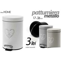 Trade Shop - metall-mülleimer 17X26CM 3LT dekor heim verschiedene farben sortiert rund 748622 - von TRADE SHOP TRAESIO