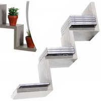 Trade Shop Traesio - Trade Shop - modernes design zickzack-wandregal 3 ablagen weiss - Trade Shop Traesio - Trade Shop - modernes design zickzack-wandregal 3 ablagen weiss - von TRADE SHOP TRAESIO
