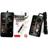 Trade Shop Traesio - Trade Shop - multi-sockel universal-sockel 3 Steckdosen 5 usb 3.4A 5V switch 220V 2500w 10A - von TRADE SHOP TRAESIO