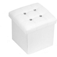 Trade Shop Traesio - Trade Shop - pouff puff pouf gepolsterter aufbewahrungsbehälter sitzend weiss 79436 38X38X35CM - von TRADE SHOP TRAESIO