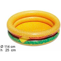 Trade Shop - runder aufblasbarer oberirdischer pool hamburger kinder garten 2 ringe 114 cm - von TRADE SHOP TRAESIO
