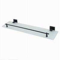 Trade Shop Traesio - Trade Shop - Satiniertes Glasregal Badezimmer Schwarzer Stahl Regalhalterung Dusche Aufbewahrung 79995 - von TRADE SHOP TRAESIO