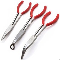 Trade Shop Traesio - Trade Shop - Satz mit 3 langen Zangen, 28 cm lang, runde Spitze, für mechanische Ventile und Federn - Trade Shop Traesio - Trade Shop - Satz mit 3 langen Zangen, 28 cm lang, runde Spitze, für mechanische Ventile und Federn - von TRADE SHOP TRAESIO