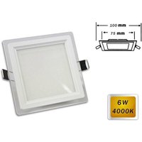 Trade Shop Traesio - Trade Shop - schlankes led-panel mit glasrand, quadratisch, 6W licht, 6500K, 4000K, 3000K, P-75EQ - Trade Shop Traesio - Trade Shop - schlankes led-panel mit glasrand, quadratisch, 6W licht, 6500K, 4000K, 3000K, P-75EQ - von TRADE SHOP TRAESIO