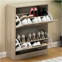 Trade Shop - schuhregal 2 türen einlegeböden doppelte tiefe aus melamin 63X24X81CM farbe beige - Trade Shop - schuhregal 2 türen einlegeböden doppelte tiefe aus melamin 63X24X81CM farbe beige - von TRADE SHOP TRAESIO
