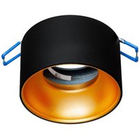Trade Shop Traesio - Trade Shop - schwarz gold einbaustrahler halterung 70 mm deckenleuchte led lampen GU10 GU5.3 - von TRADE SHOP TRAESIO