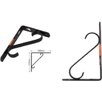 Trade Shop Traesio - Trade Shop - set mit 2 regalhalterungen, eckwinkel, verstärkung 250 x 170 mm, schwarz 91286 - von TRADE SHOP TRAESIO