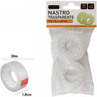 Trade Shop Traesio - Trade Shop - set mit 2 kleinen transparenten klebebandrolle 1,8 cm x 30 meter 69807 - von TRADE SHOP TRAESIO