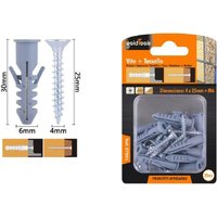 Trade Shop - set 20 stück schrauben kreuzschraube 4X25MM + anker mit flügelanker M6 fischer 57561 - von TRADE SHOP TRAESIO