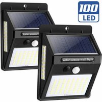 Trade Shop Traesio - Trade Shop - set 2 stücke solar led licht lampe bewegungsmelder scheinwerfer outdoor garten licht - von TRADE SHOP TRAESIO