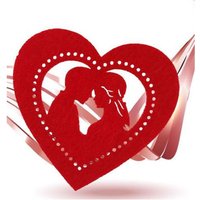Trade Shop Traesio - Trade Shop - set 4 stück untersetzer 11CM valentinstag herzform rot filzstoff 95448 - von TRADE SHOP TRAESIO