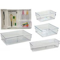 Trade Shop - 4er-Set Schubladen-Organizer, Kunststoff-Trennwände, platzsparende Organizer - von TRADE SHOP TRAESIO