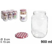 Trade Shop Traesio - Trade Shop - set 6-TEILIG glasbehälter mit deckel gläser 900ML - von TRADE SHOP TRAESIO
