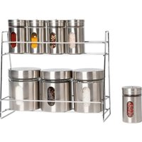 Trade Shop - set mit 8 gewürzglasern aus glas und edelstahl mit küchenständer - Trade Shop - set mit 8 gewürzglasern aus glas und edelstahl mit küchenständer - von TRADE SHOP TRAESIO