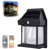 Trade Shop Traesio - Trade Shop - lampada sensore moviment luce tungsteno led applique IP65 nero - von TRADE SHOP TRAESIO
