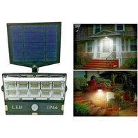 Trade Shop Traesio - Trade Shop - lighthouse 50 LED-Strahler mit Bewegungsmelder und wiederaufladbarem Solarpanel, weißes Licht - von TRADE SHOP TRAESIO