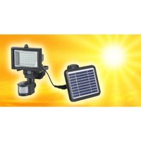 Trade Shop Traesio - Trade Shop - 60 LED-Strahler mit Bewegungsmelder und wiederaufladbarem Solarpanel, weißes Licht - von TRADE SHOP TRAESIO