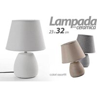 Trade Shop Traesio - Trade Shop - tischlampe abat-jour 23X32CM keramiksockel 3 farben ass 763564 - von TRADE SHOP TRAESIO