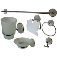 Trade Shop Traesio - Trade Shop - chrom badezimmer zubehör set 6 tl design badezimmer möbel handtuchhalter kit badezimmer set - von TRADE SHOP TRAESIO
