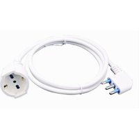 Trade Shop Traesio - Trade Shop - verlängerungskabel mit 16A bivalentem schuko-stecker 3 meter weiss 83286 - von TRADE SHOP TRAESIO