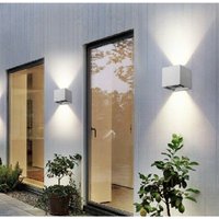 Trade Shop Traesio - Trade Shop - doppelemission led cob wandleuchte 12W aussenleuchte 4000K 3000K 6500K grau ES46 - von TRADE SHOP TRAESIO