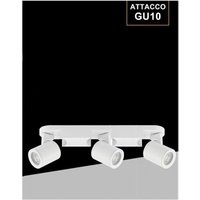 Trade Shop Traesio - Trade Shop - wandleuchte 3 diffusoren verstellbare deckenleuchte GU10 weiss schwarz TH8803 - Weiß von TRADE SHOP TRAESIO