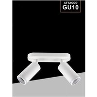 Trade Shop Traesio - Trade Shop - wandmontierte verstellbare deckenleuchte 2 diffusoren lampe GU10 TS-2 - Weiß von TRADE SHOP TRAESIO