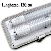 Trade Shop Traesio - Trade Shop - wasserdichte deckenleuchte komplett mit 2 led neonröhren 120CM für decken wand IP65 - von TRADE SHOP TRAESIO
