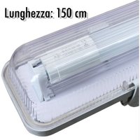 Trade Shop Traesio - Trade Shop - plafoniera stagna complete di tubo neon led 150CM parete IP65 - von TRADE SHOP TRAESIO