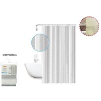 Trade Shop - wasserdichter anti-schimmel duschvorhang 180 x 200 cm mit badezimmerringen streifen 59811 - von TRADE SHOP TRAESIO