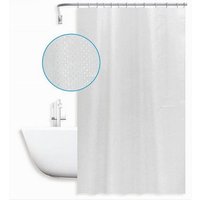 Trade Shop Traesio - Trade Shop - wasserdichter anti-schimmel duschvorhang 180X200 cm ringe grau textur diamanten 59821 - von TRADE SHOP TRAESIO