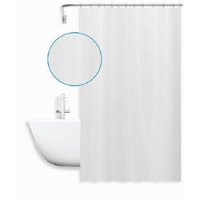 Trade Shop Traesio - Trade Shop - wasserdichter anti-schimmel duschvorhang 180X200 cm weisse ringe diamantentextur 59815 - von TRADE SHOP TRAESIO