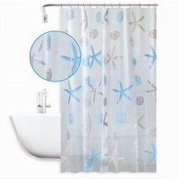 Trade Shop Traesio - Trade Shop - wasserdichter anti-schimmel-duschvorhang 180 x 200 cm seestern-badezimmerringe 59805 - von TRADE SHOP TRAESIO
