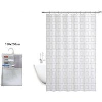 Trade Shop Traesio - Trade Shop - wasserdichter anti-schimmel-duschvorhang badezimmer 180 x 200 cm mit quadratischen ringen 59391 - von TRADE SHOP TRAESIO