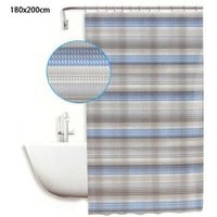 Trade Shop Traesio - Trade Shop - wasserdichter anti-schimmel duschvorhang 180X200CM mit ringen horizontale streifen 59523 - von TRADE SHOP TRAESIO