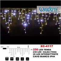 Trade Shop - weihnachtslicht vorhang 256 led warmes licht gleichmässig + blinkend IP44 XC-4117 - von TRADE SHOP TRAESIO