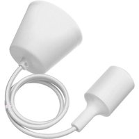 Trade Shop - weisse pendelleuchte mit abdeckung, modernes design, E27-LAMPE - von TRADE SHOP TRAESIO