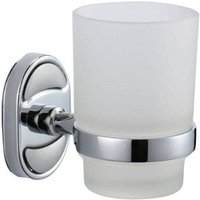 Trade Shop Traesio - Trade Shop - zahnbürstenhalter zahnpasta glas mattiert bad wand oval 52007 - von TRADE SHOP TRAESIO