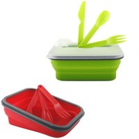 Trade Shop Traesio - Trade Shop - zusammenklappbarer silikon-lebensmittelbehälter lunchbox besteck arbeit - Trade Shop Traesio - Trade Shop - zusammenklappbarer silikon-lebensmittelbehälter lunchbox besteck arbeit - von TRADE SHOP TRAESIO